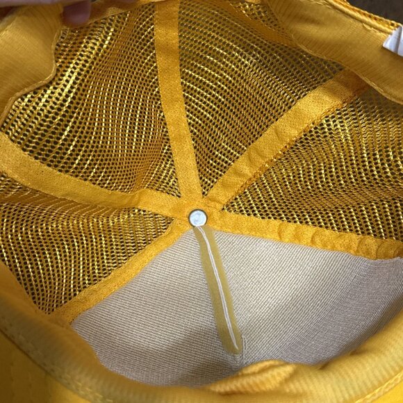 Vintage Bass Fishing Hat Snapback Trucker Cap Mens USA‎ 80s Retro Dad Yellow - Picture 9 of 10